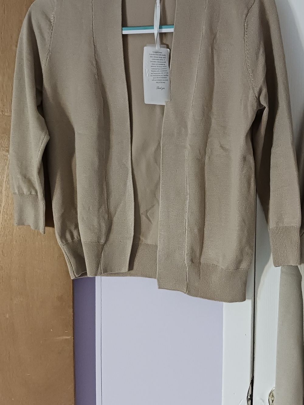 WomanOpen-Front Cardigan Jacket in Beige NWT